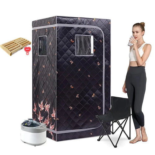 Full Body Home Steam Sauna – crna boja sa stolicom